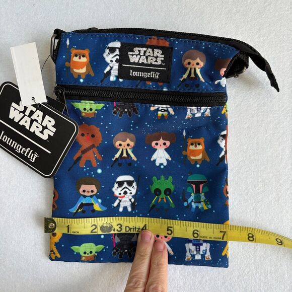 Loungefly Star Wars Chibi Characters Passport Crossbody Purse - Picture 5 of 7